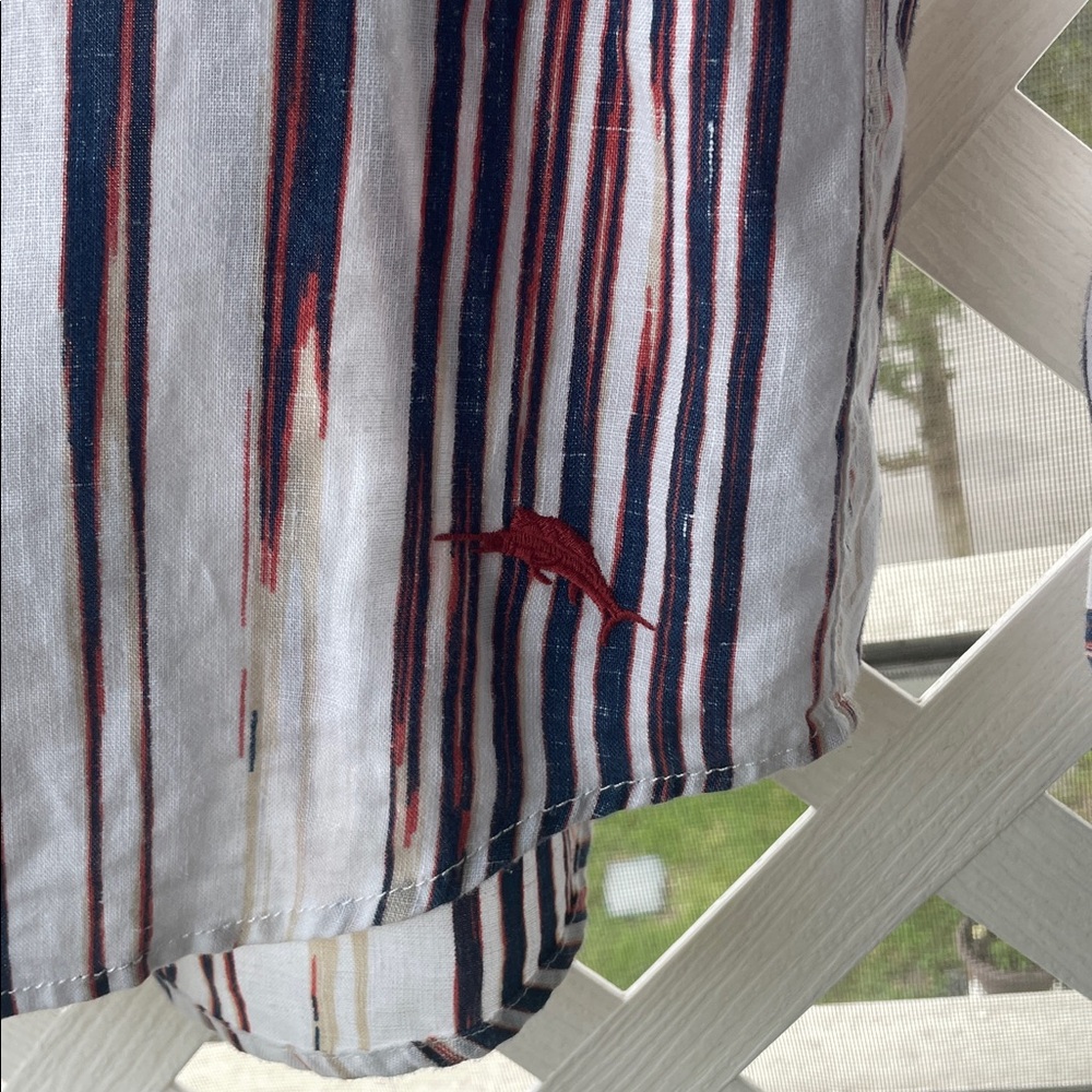 Tommy Bahama 100% Linen Striped Long Sleeve Shirt - Picture 3 of 9